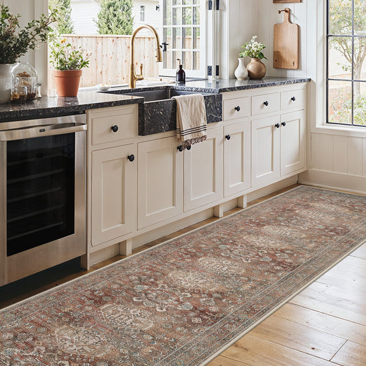 KUETH  Area Rugs Machine Washable Rugs for Living Room, Non Slip Throw Rug with Rubber Backing, Rug for Entryway、Bedroom、Kitchen、Floor and Dining Room