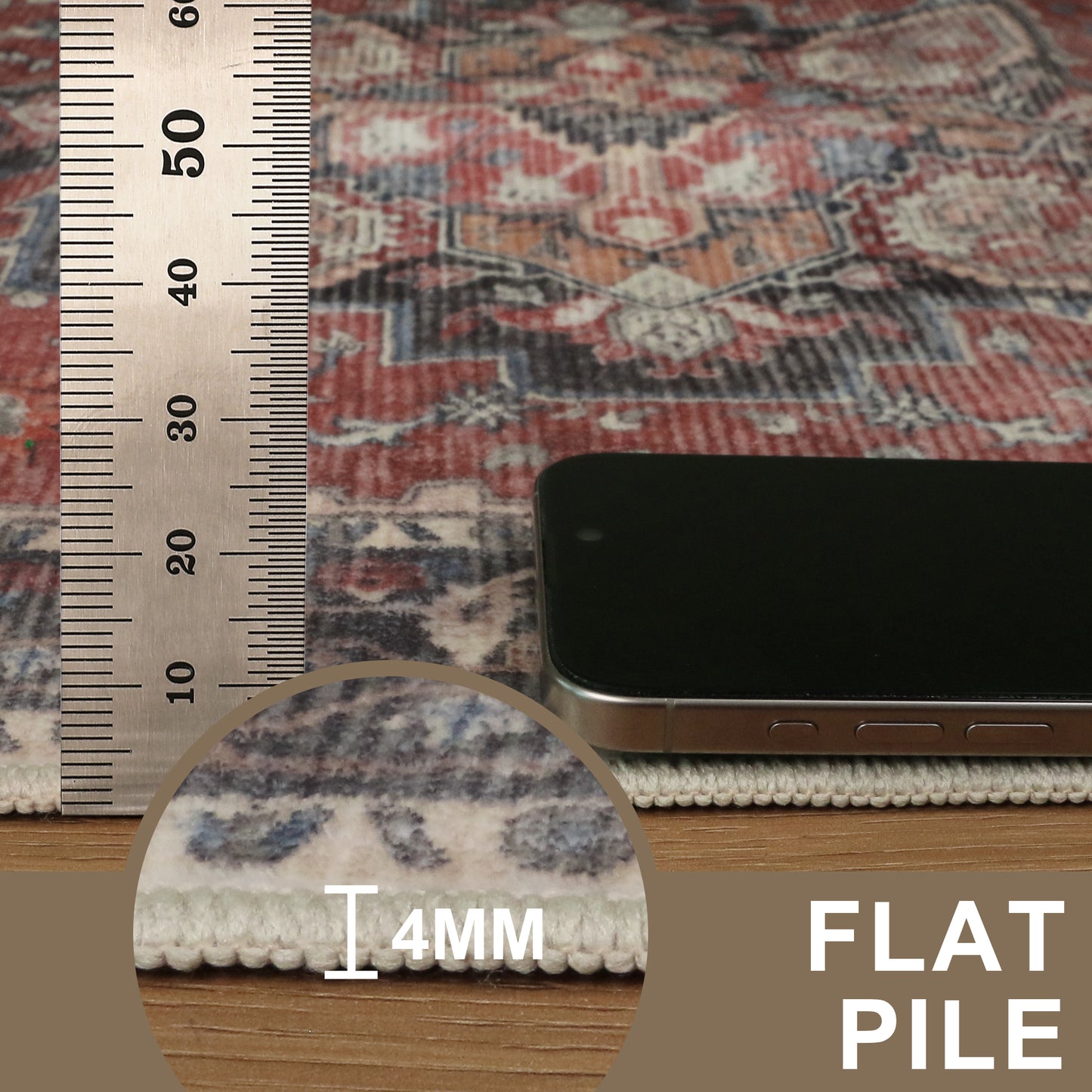 KUETH  Area Rugs Machine Washable Rugs for Living Room, Non Slip Throw Rug with Rubber Backing, Rug for Entryway、Bedroom、Kitchen、Floor and Dining Room