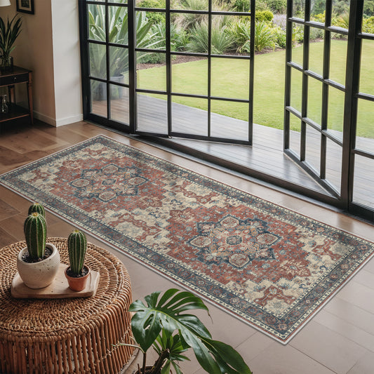 KUETH  Area Rugs Machine Washable Rugs for Living Room, Non Slip Throw Rug with Rubber Backing, Rug for Entryway、Bedroom、Kitchen、Floor and Dining Room