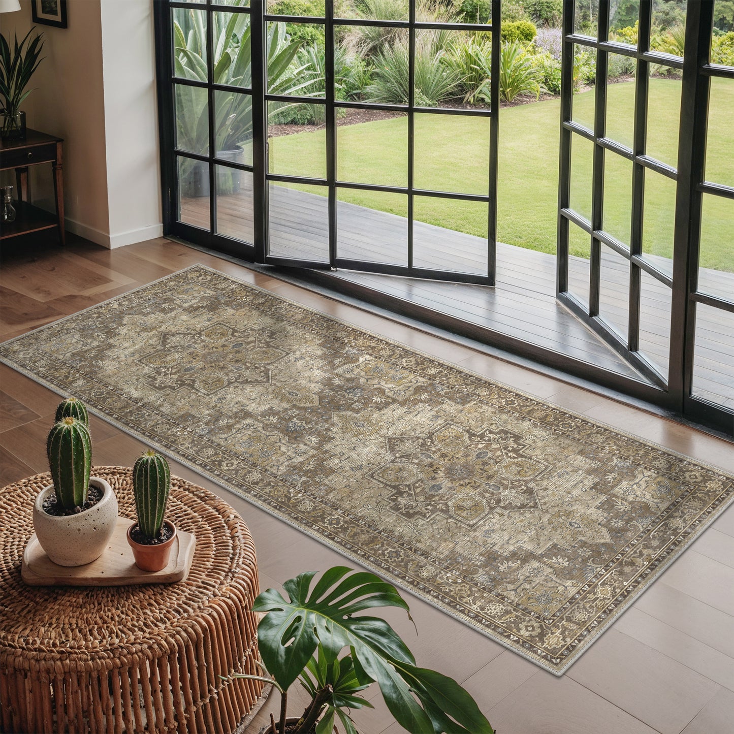 KUETH  Runner Rug Machine Washable, Kitchen Runner Rug for Floor and Hallway, Non Slip Throw Area Rug with Rubber Backing for Living Room、 Entryway、Bedroom and Dining Room