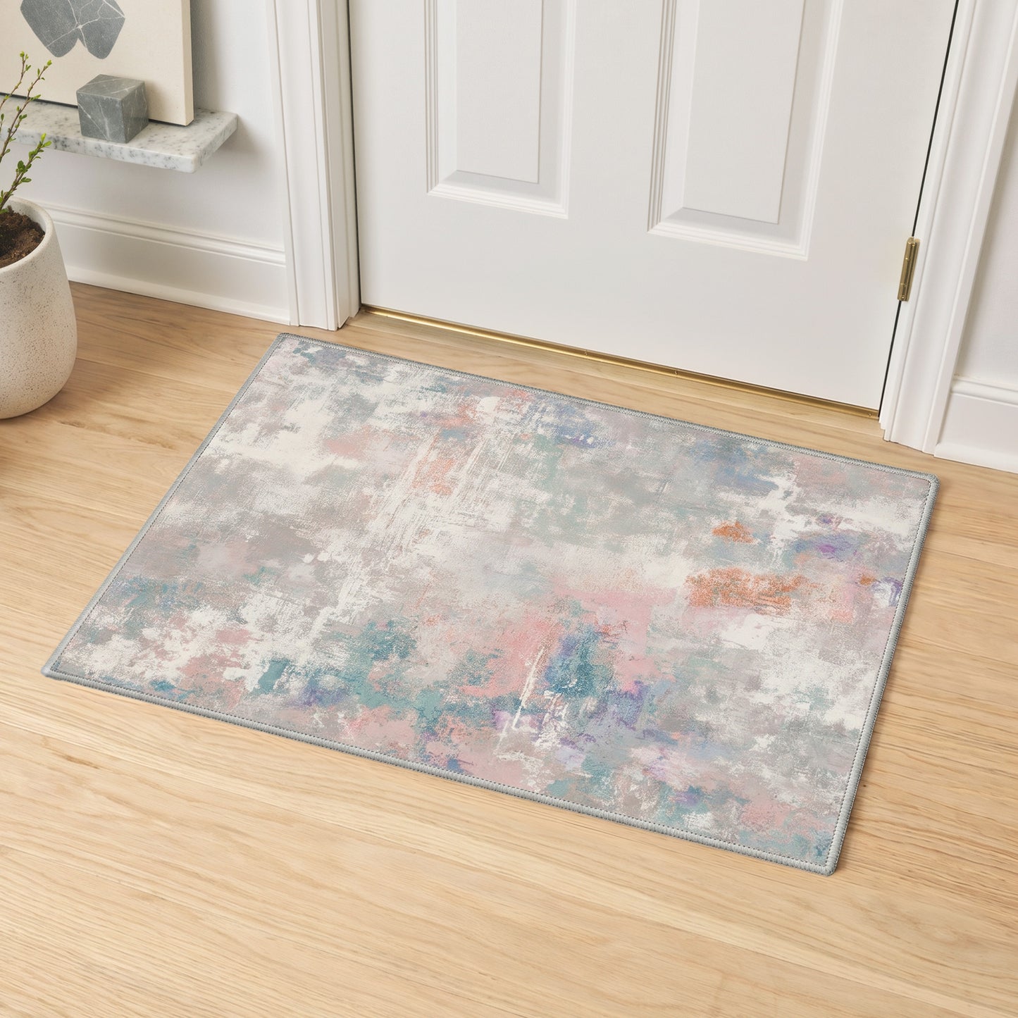 KUETH 8X10 Vintage Area Rugs Machine Washable Rugs for Living Room, Non Slip Flat Pile Rug with Rubber Backing, Boho Rug for Entryway Bedroom Dining Room Home Office