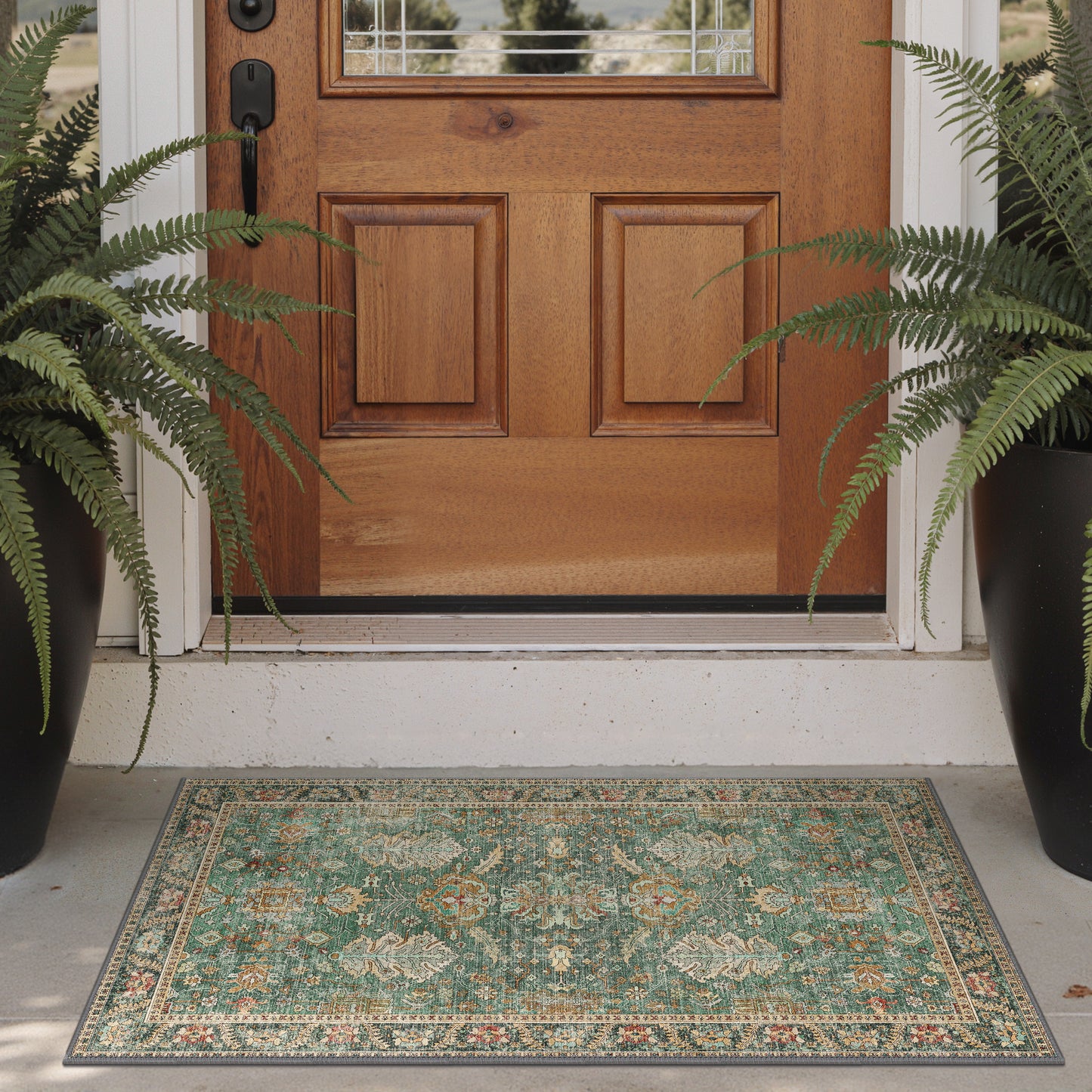 KUETH  Area Rugs Machine Washable Rugs for Living Room, Non Slip Throw Rug with Rubber Backing, Rug for Entryway、Bedroom、Kitchen、Floor and Dining Room