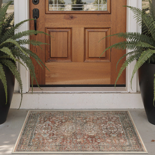 KUETH  Area Rugs Machine Washable Rugs for Living Room, Non Slip Throw Rug with Rubber Backing, Rug for Entryway、Bedroom、Kitchen、Floor and Dining Room