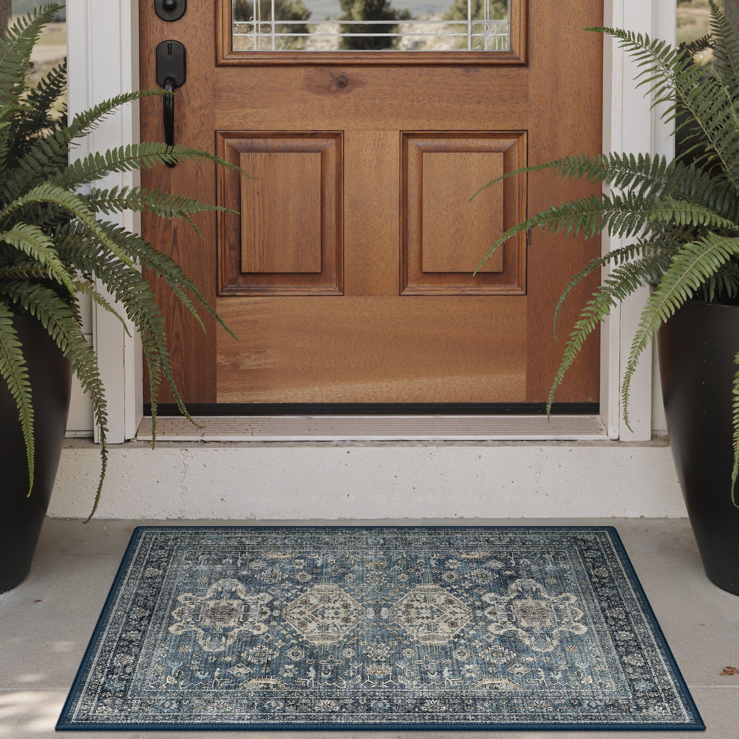 KUETH  Area Rugs Machine Washable Rugs for Living Room, Non Slip Throw Rug with Rubber Backing, Rug for Entryway、Bedroom、Kitchen、Floor and Dining Room