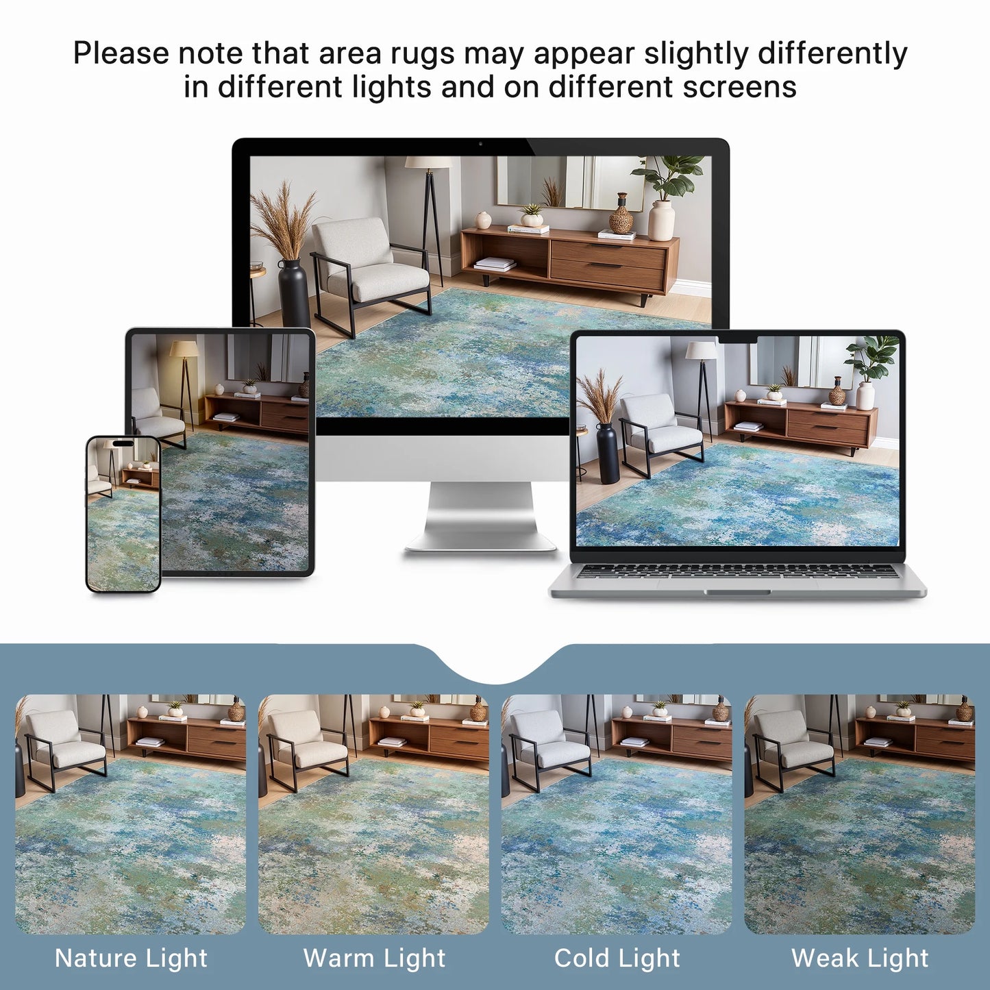 KUETH 5X7 Area Rugs Machine Washable Rugs for Living Room, Non Slip Throw Rug with Rubber Backing, Rug for Entryway、Bedroom、Kitchen、Floor and Dining Room
