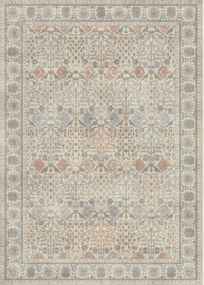 KUETH 8X10 Vintage Area Rugs Machine Washable Rugs for Living Room, Non Slip Flat Pile Rug with Rubber Backing, Boho Rug for Entryway Bedroom Dining Room Home Office