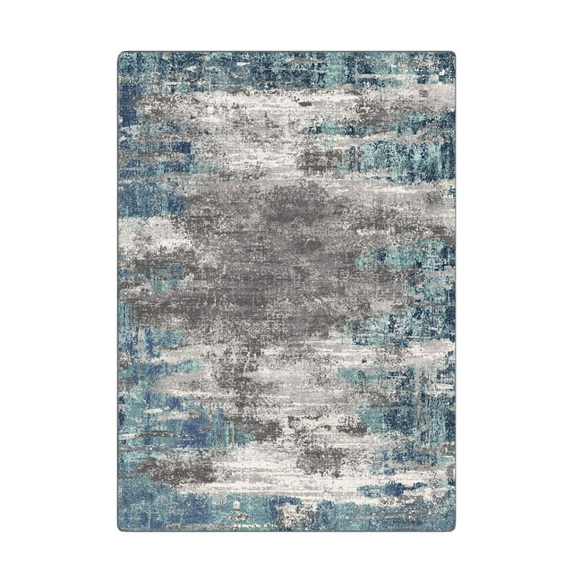 MCOW Area Rugs for Bedroom Abstract Machine Washable Vintage Rugs Distressed Modern Print Throw Rug for Living Room Aesthetic, Non Slip Carpet with Gripper