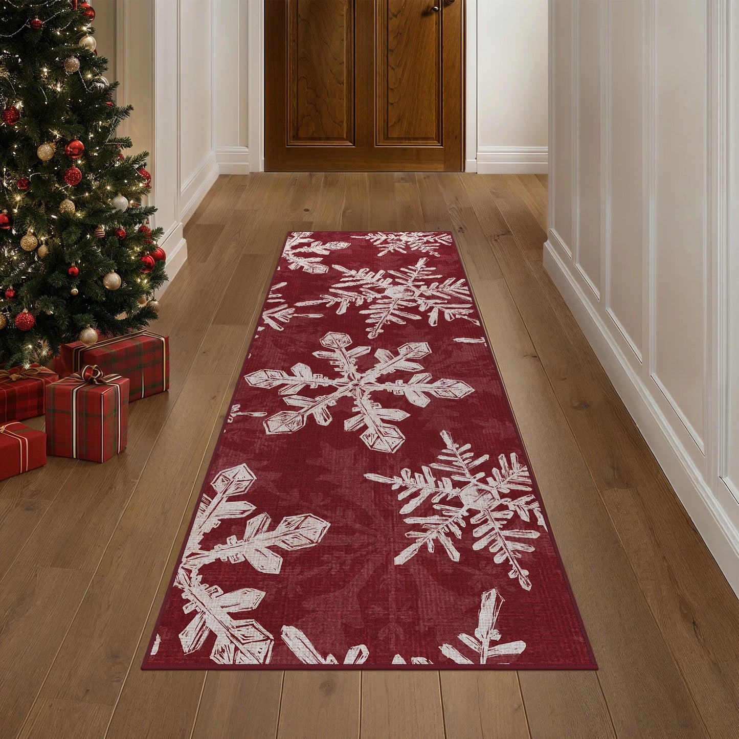 KUETH Christmas Runner Rugs 2x5 Machine Washable Non Slip Red Rugs for Kitchen,doorways and Hallway Decor