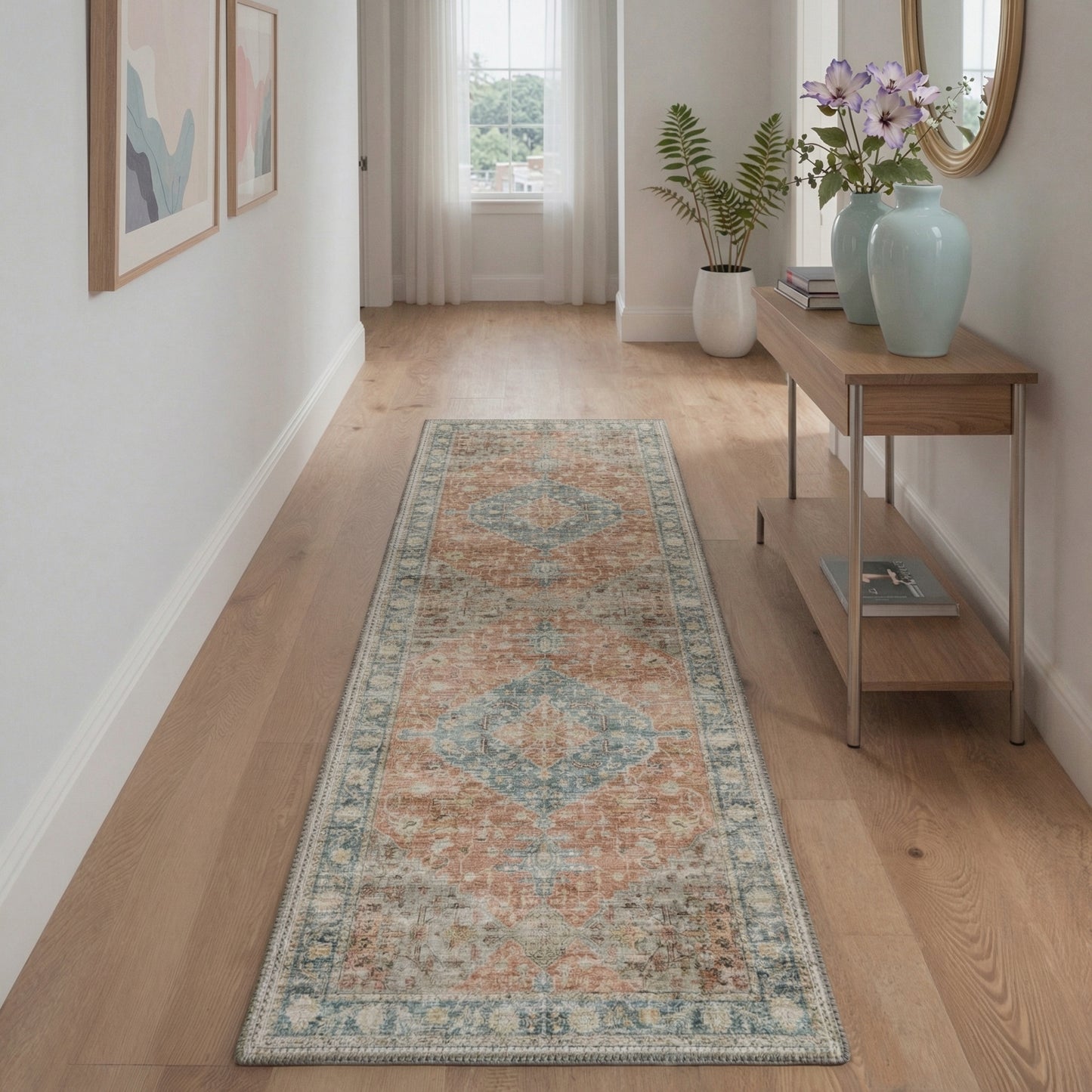 KUETH  Area Rugs Machine Washable Rugs for Living Room, Non Slip Throw Rug with Rubber Backing, Rug for Entryway、Bedroom、Kitchen、Floor and Dining Room