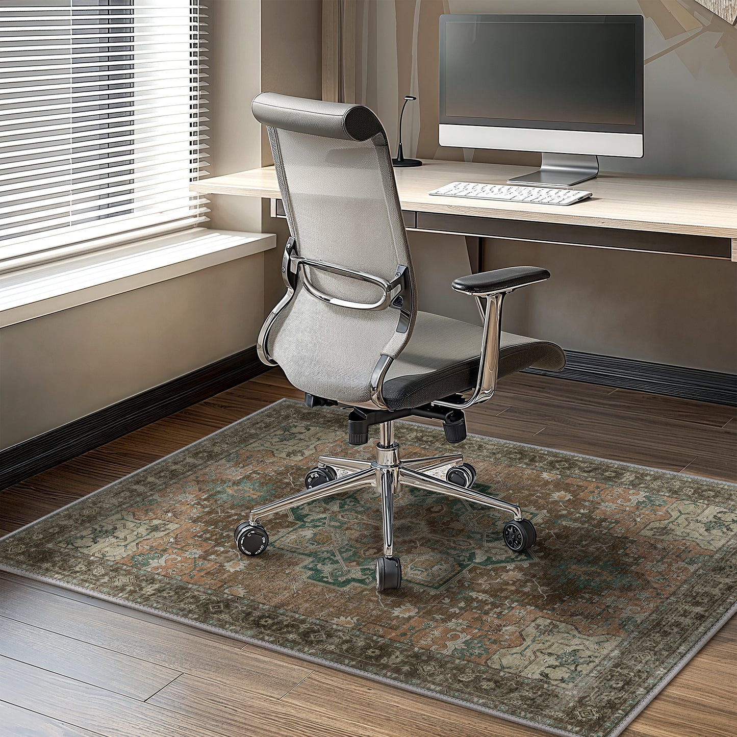 KUETH Protective Flooring Office Chair Mat for Hardwood Floor and Tile Floor, Heavy Duty Desk Chair Mat for Carpets, Anti Slip Office Floor Mats for Rolling Chairs, Low Pile Under Desk Rug