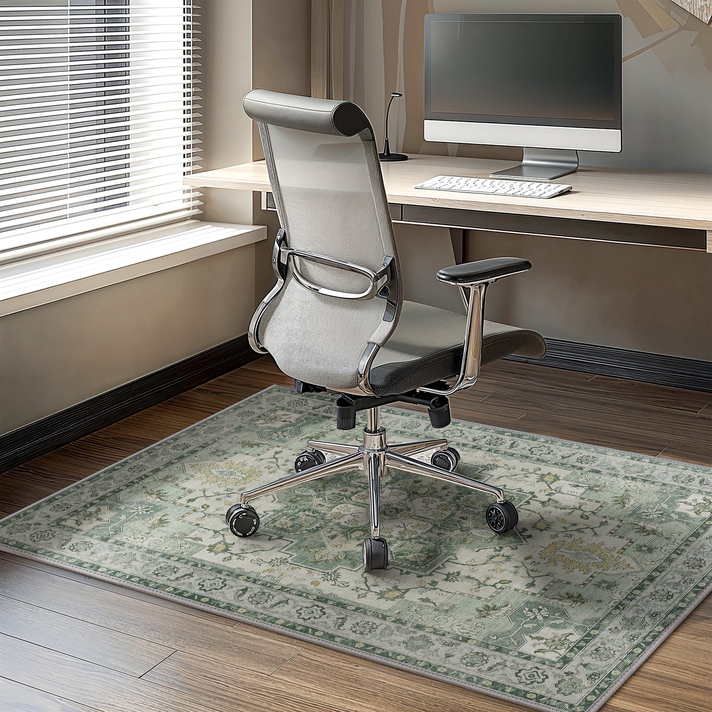 KUETH Protective Flooring Office Chair Mat for Hardwood Floor and Tile Floor, Heavy Duty Desk Chair Mat for Carpets, Anti Slip Office Floor Mats for Rolling Chairs, Low Pile Under Desk Rug