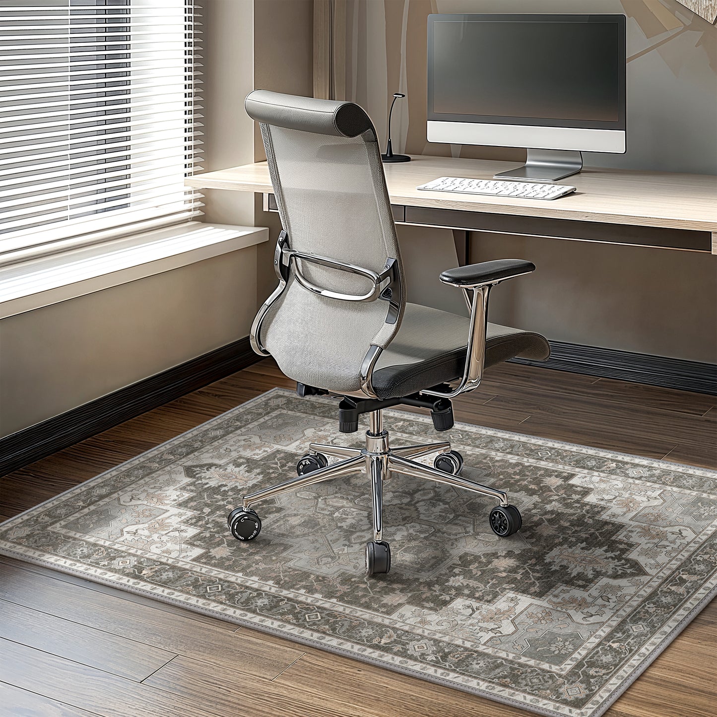 KUETH Protective Flooring Office Chair Mat for Hardwood Floor and Tile Floor, Heavy Duty Desk Chair Mat for Carpets, Anti Slip Office Floor Mats for Rolling Chairs, Low Pile Under Desk Rug