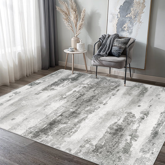 KUETH 6x9 Area Rugs for Living Room Bedroom, Machine Washable Stain Resistant Non-Shed Carpet, Low Pile Mat with Non Slip Backing