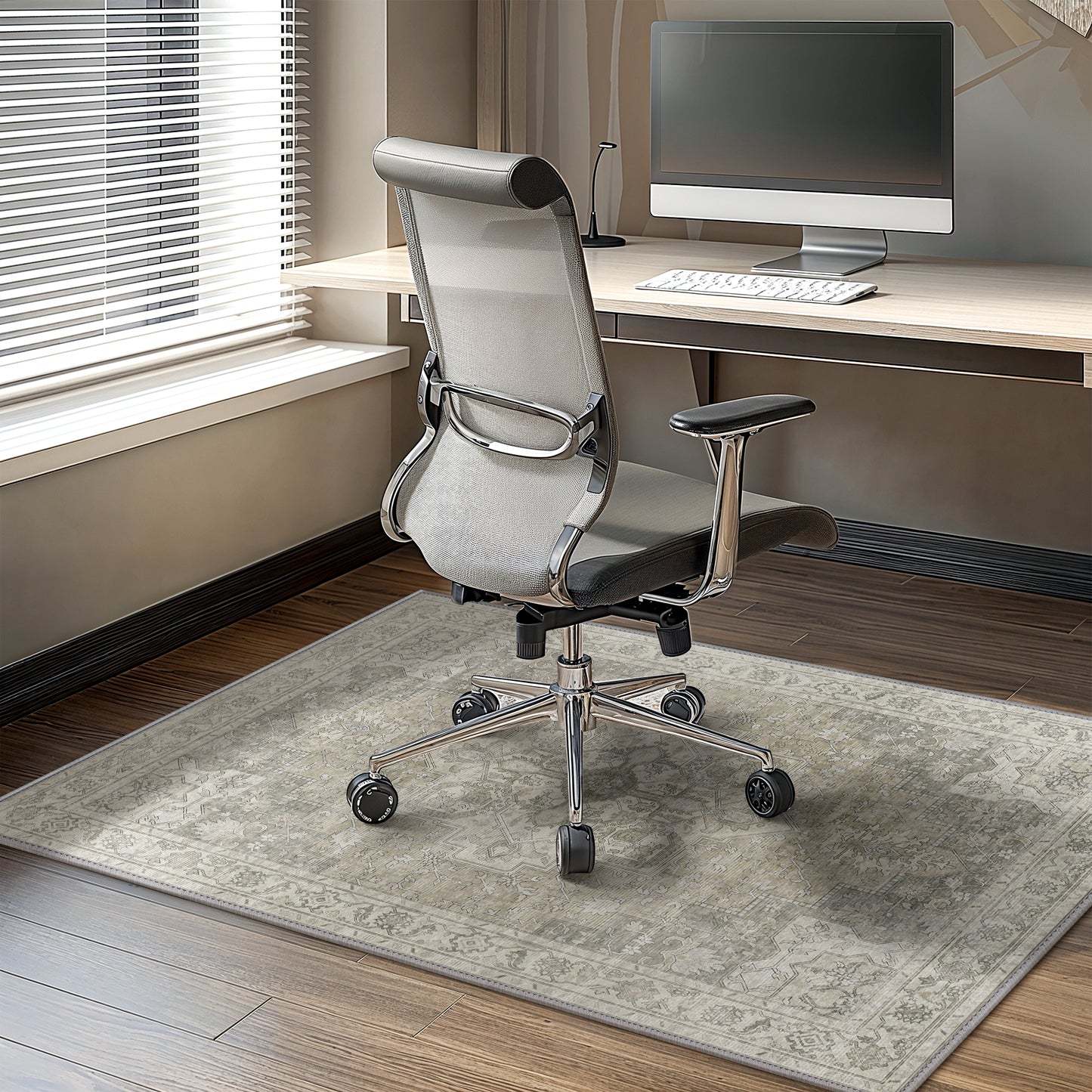 KUETH Protective Flooring Office Chair Mat for Hardwood Floor and Tile Floor, Heavy Duty Desk Chair Mat for Carpets, Anti Slip Office Floor Mats for Rolling Chairs, Low Pile Under Desk Rug