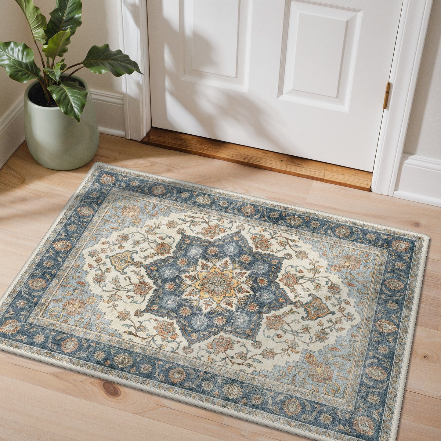 KUETH  Area Rugs Machine Washable Rugs for Living Room, Non Slip Throw Rug with Rubber Backing, Rug for Entryway、Bedroom、Kitchen、Floor and Dining Room