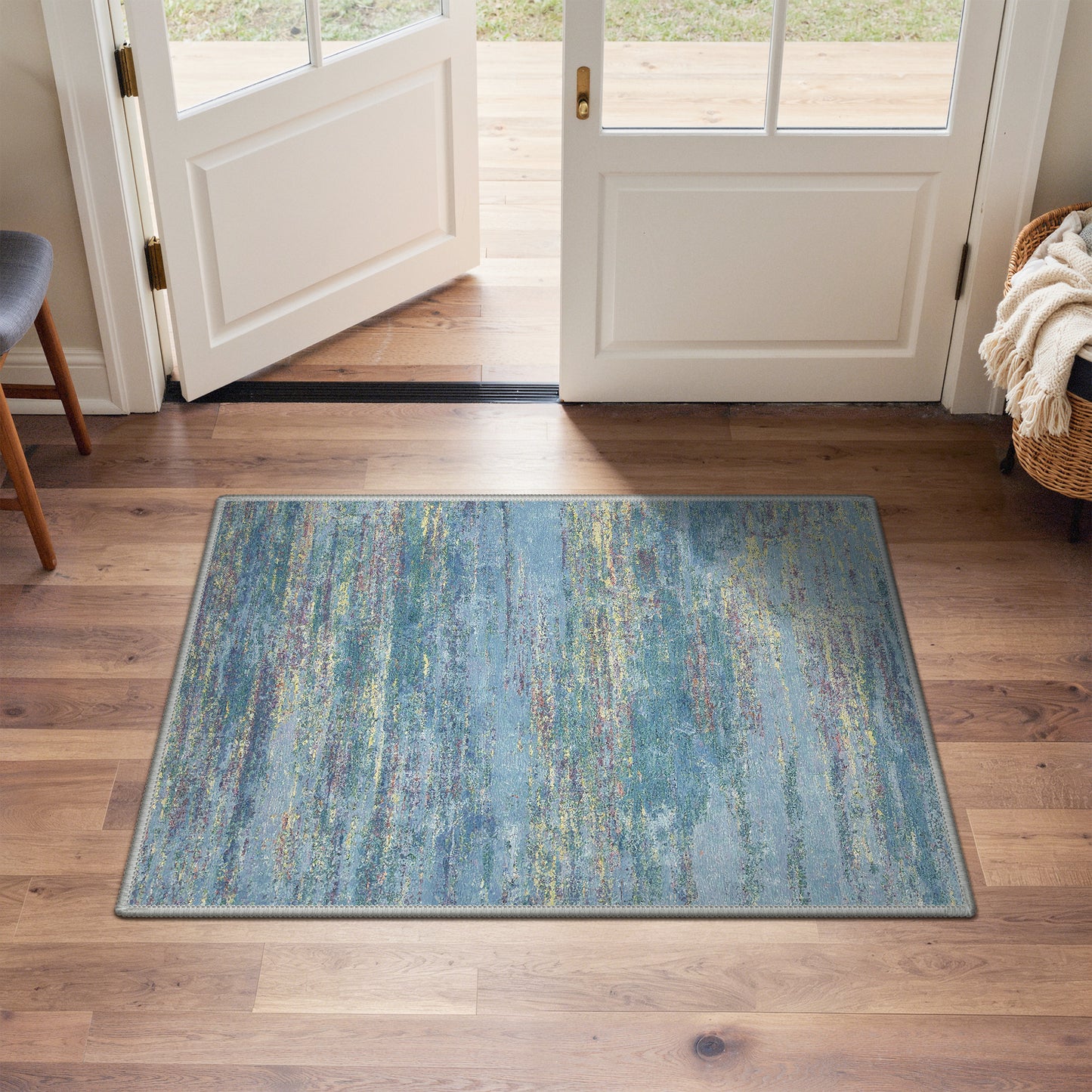 KUETH 8X10 Vintage Area Rugs Machine Washable Rugs for Living Room, Non Slip Flat Pile Rug with Rubber Backing, Boho Rug for Entryway Bedroom Dining Room Home Office