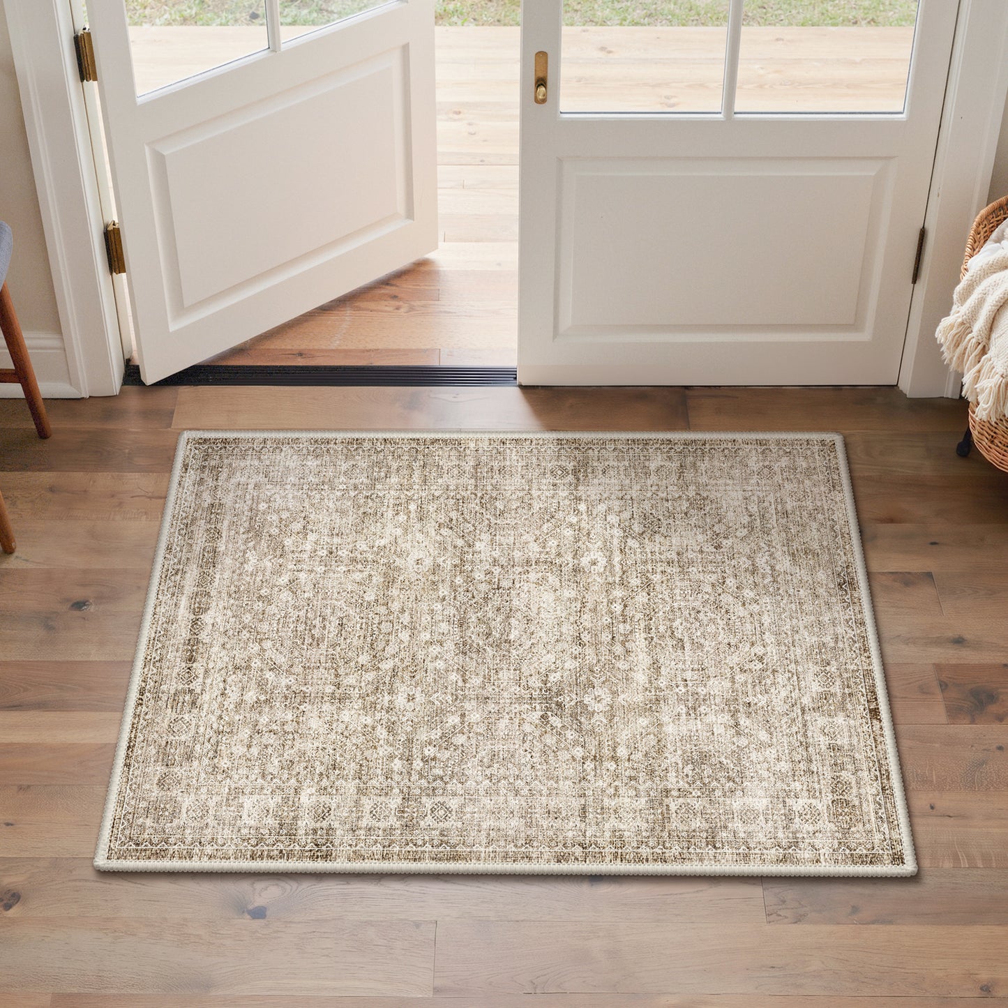 KUETH  Area Rugs Machine Washable Rugs for Living Room, Non Slip Throw Rug with Rubber Backing, Rug for Entryway、Bedroom、Kitchen、Floor and Dining Room