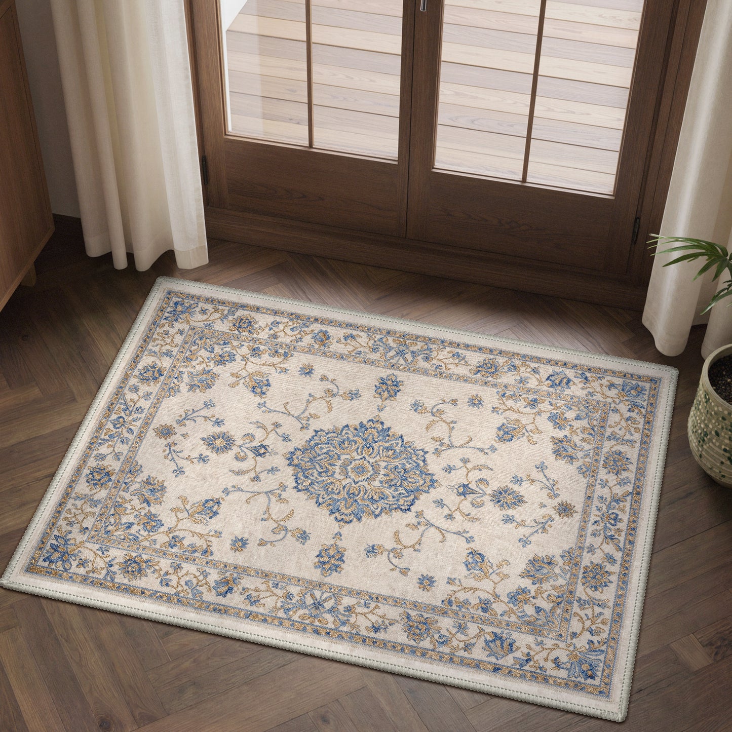 KUETH  Area Rugs Machine Washable Rugs for Living Room, Non Slip Throw Rug with Rubber Backing, Rug for Entryway、Bedroom、Kitchen、Floor and Dining Room