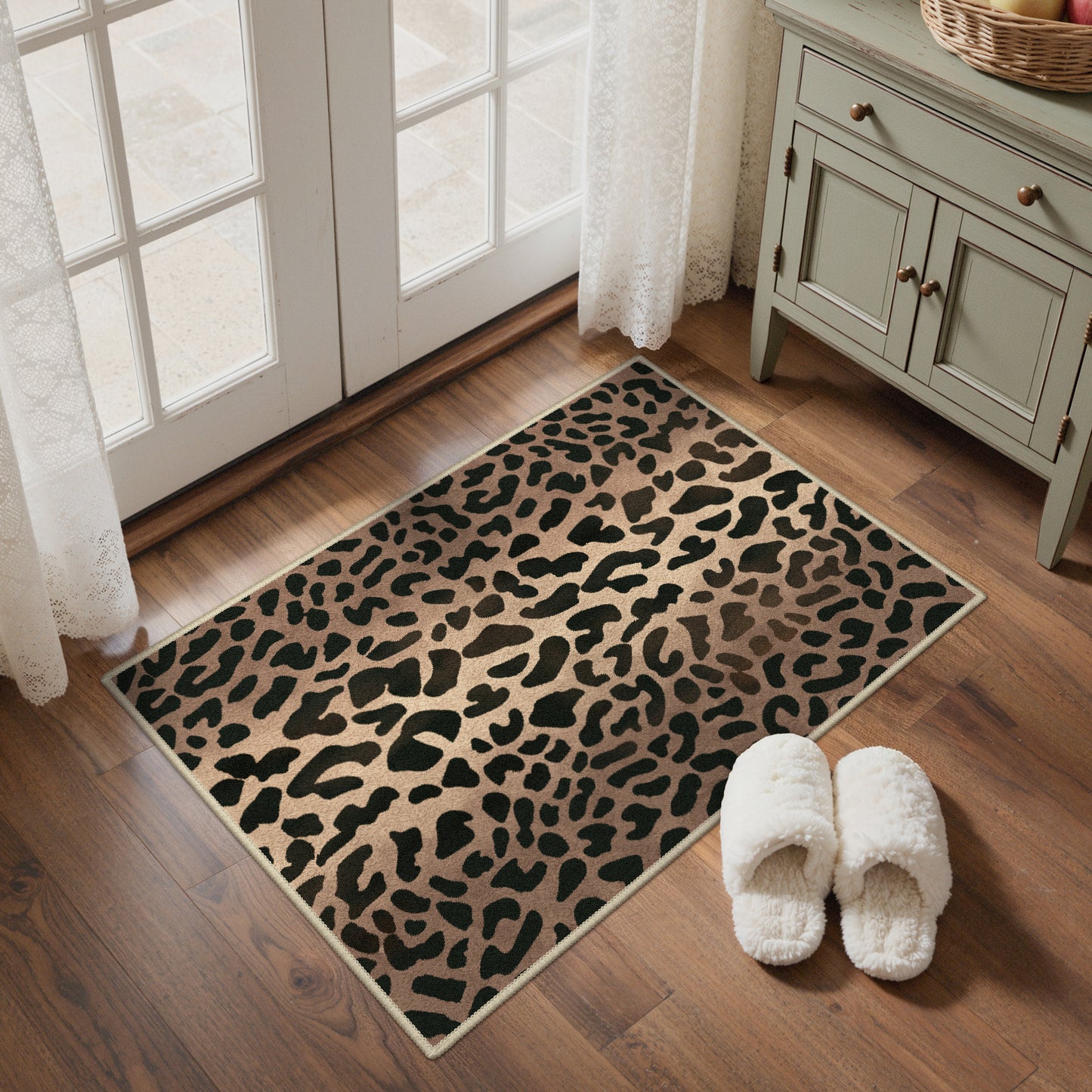 KUETH 5x7 Panthera Area Rugs Machine Washable Rugs for Living Room, Non Slip Flat Pile Rug with Rubber Backing, Modern Rug for Entryway Bedroom Dining Room Home Office