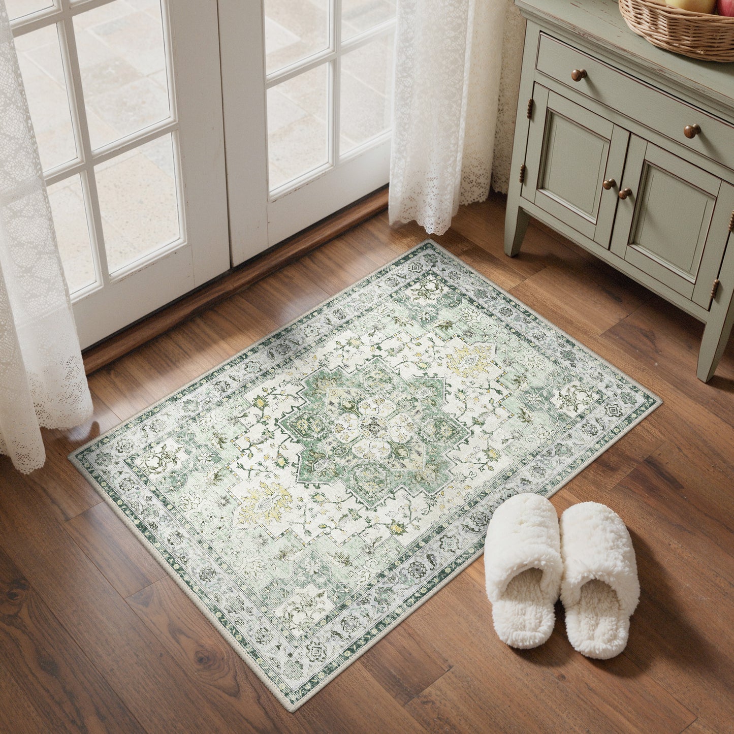 KUETH  Area Rugs Machine Washable Rugs for Living Room, Non Slip Throw Rug with Rubber Backing, Rug for Entryway、Bedroom、Kitchen、Floor and Dining Room
