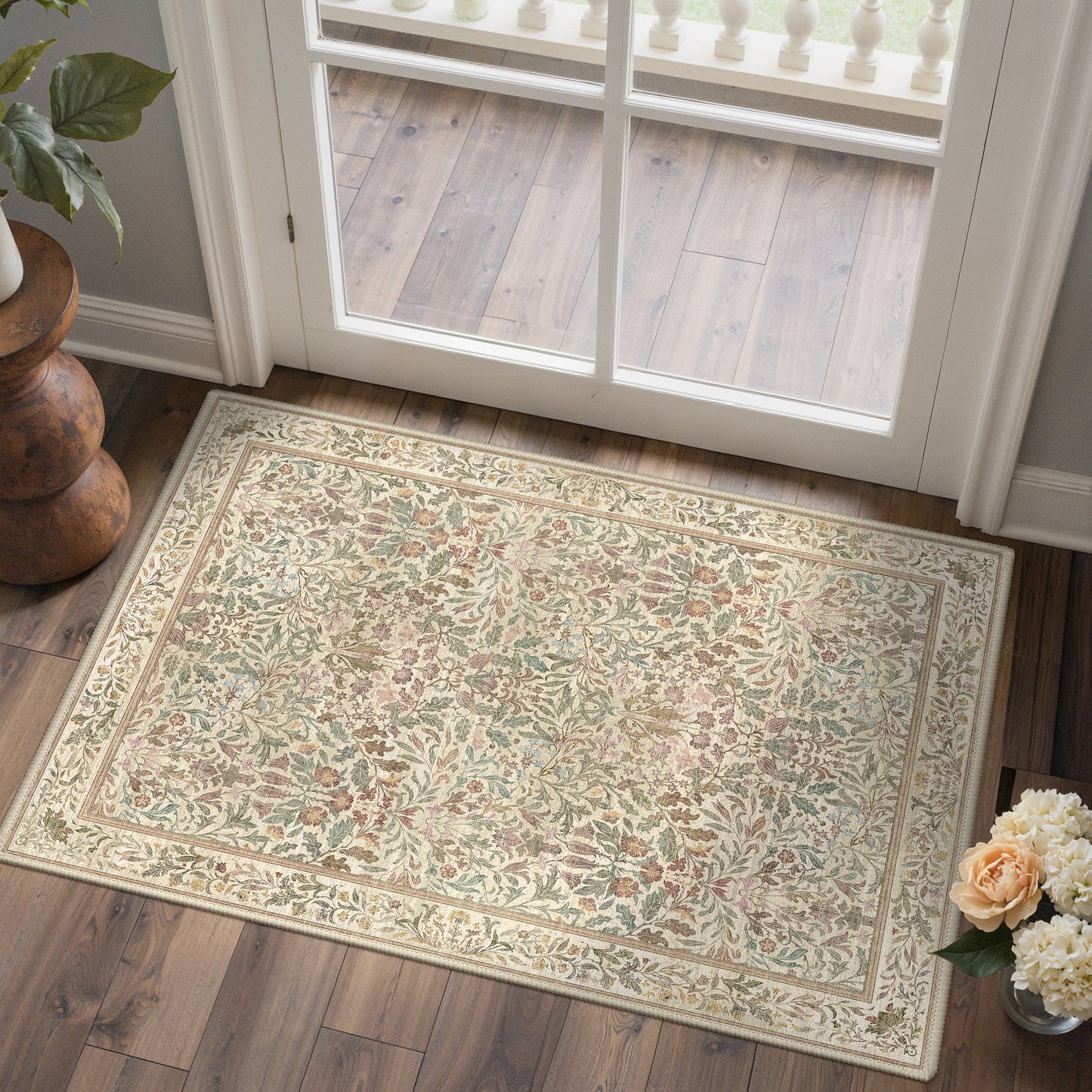 KUETH  Area Rugs Machine Washable Rugs for Living Room, Non Slip Throw Rug with Rubber Backing, Rug for Entryway、Bedroom、Kitchen、Floor and Dining Room