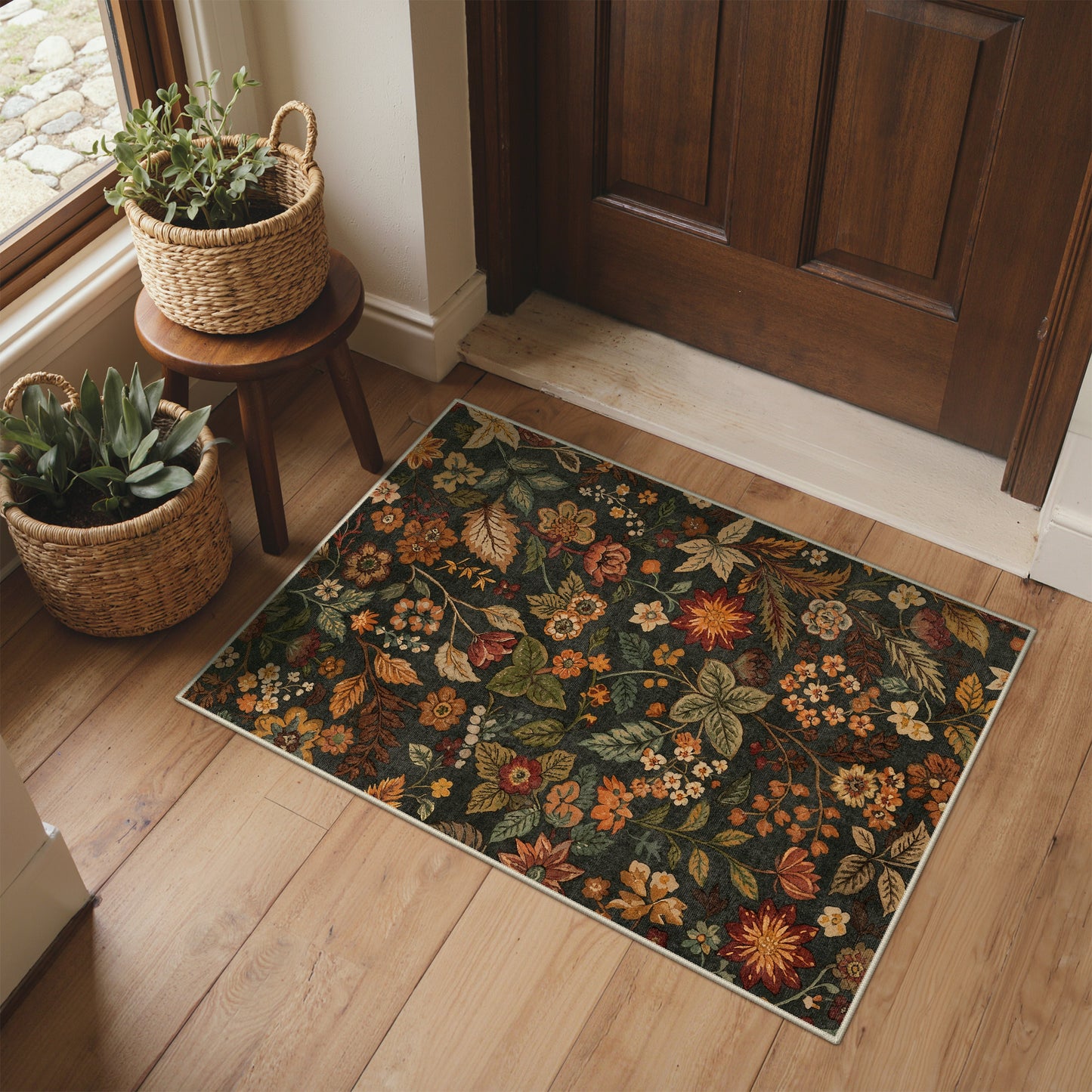 KUETH  Area Rugs Machine Washable Rugs for Living Room, Non Slip Throw Rug with Rubber Backing, Rug for Entryway、Bedroom、Kitchen、Floor and Dining Room