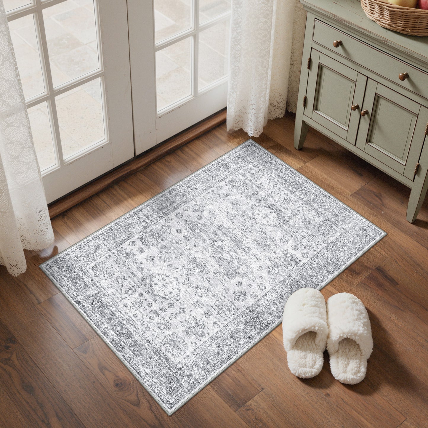 KUETH  Area Rugs Machine Washable Rugs for Living Room, Non Slip Throw Rug with Rubber Backing, Rug for Entryway、Bedroom、Kitchen、Floor and Dining Room