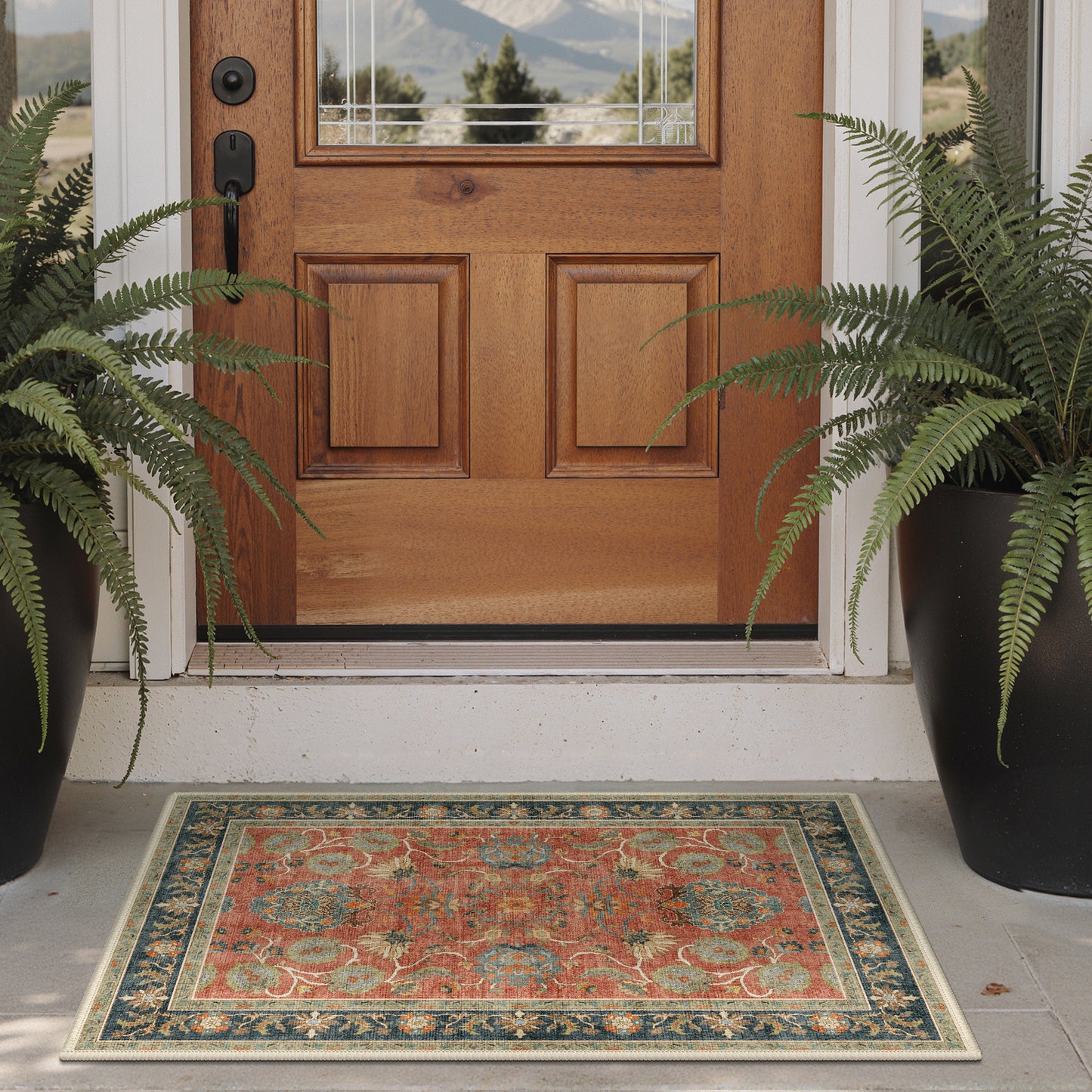KUETH  Area Rugs Machine Washable Rugs for Living Room, Non Slip Throw Rug with Rubber Backing, Rug for Entryway、Bedroom、Kitchen、Floor and Dining Room