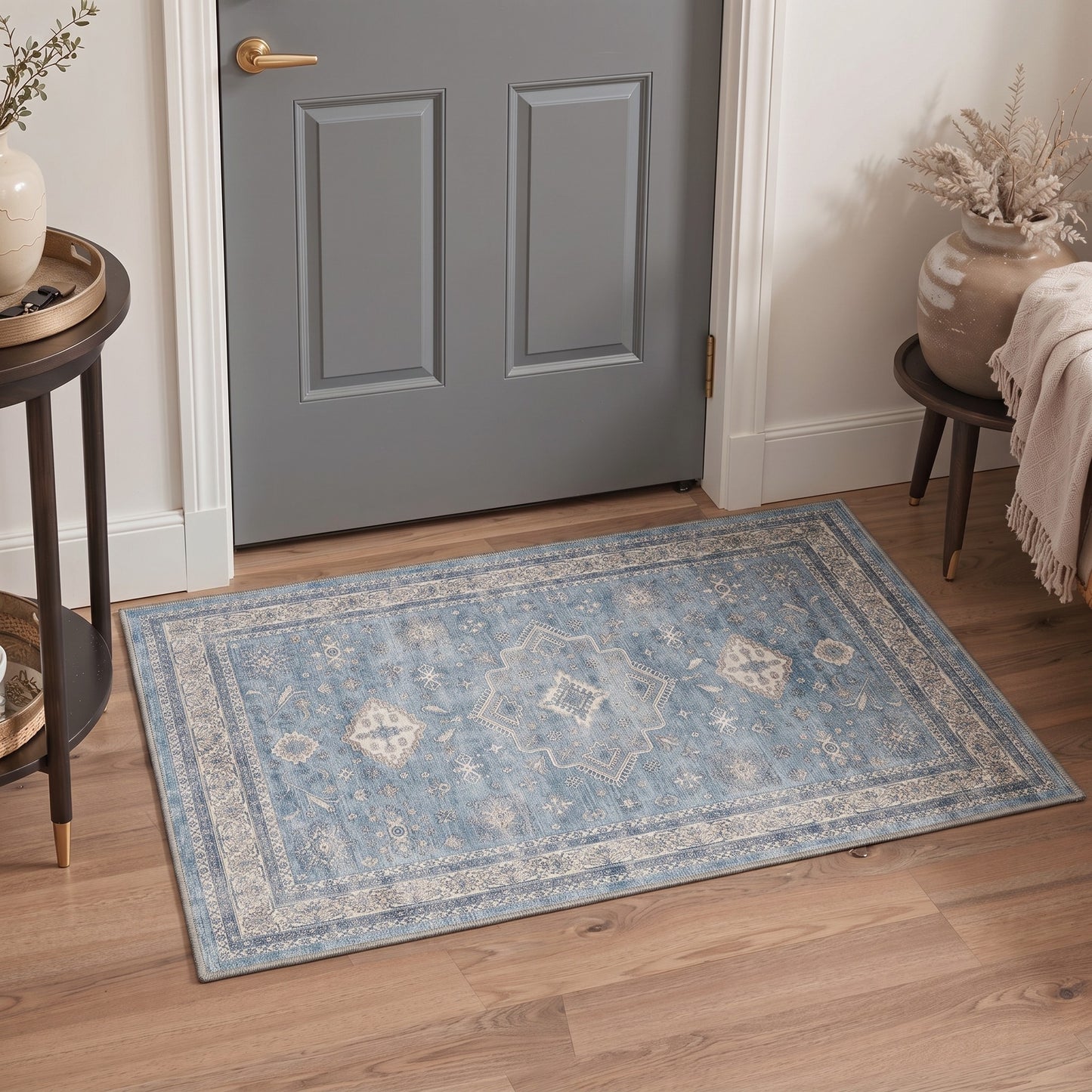 KUETH  Area Rugs Machine Washable Rugs for Living Room, Non Slip Throw Rug with Rubber Backing, Rug for Entryway、Bedroom、Kitchen、Floor and Dining Room