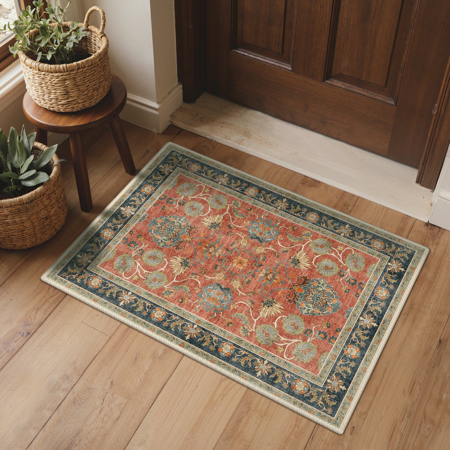 KUETH  Area Rugs Machine Washable Rugs for Living Room, Non Slip Throw Rug with Rubber Backing, Rug for Entryway、Bedroom、Kitchen、Floor and Dining Room