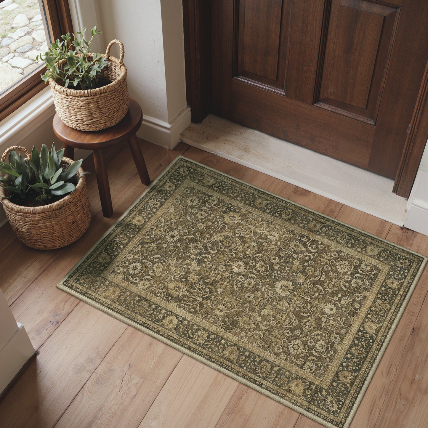 KUETH  Area Rugs Machine Washable Rugs for Living Room, Non Slip Throw Rug with Rubber Backing, Rug for Entryway、Bedroom、Kitchen、Floor and Dining Room