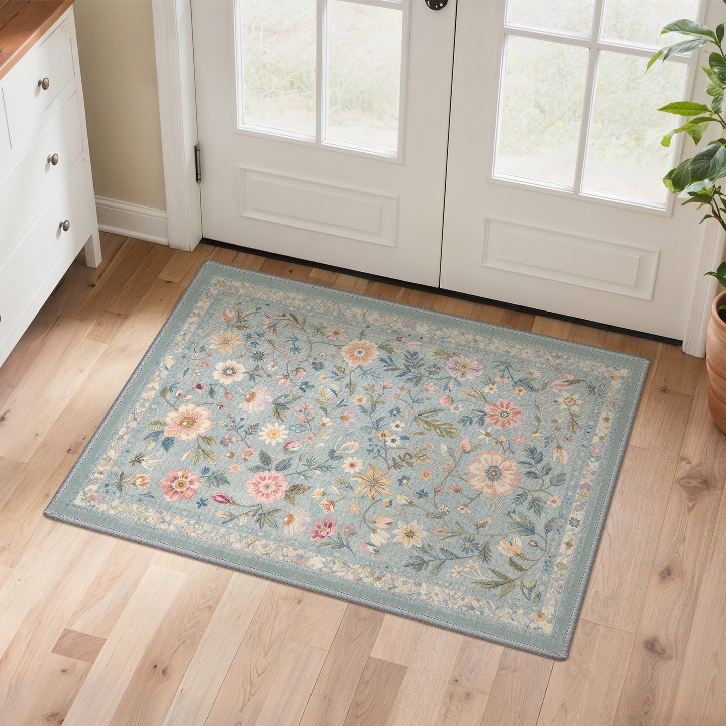 KUETH  Area Rugs Machine Washable Rugs for Living Room, Non Slip Throw Rug with Rubber Backing, Rug for Entryway、Bedroom、Kitchen、Floor and Dining Room