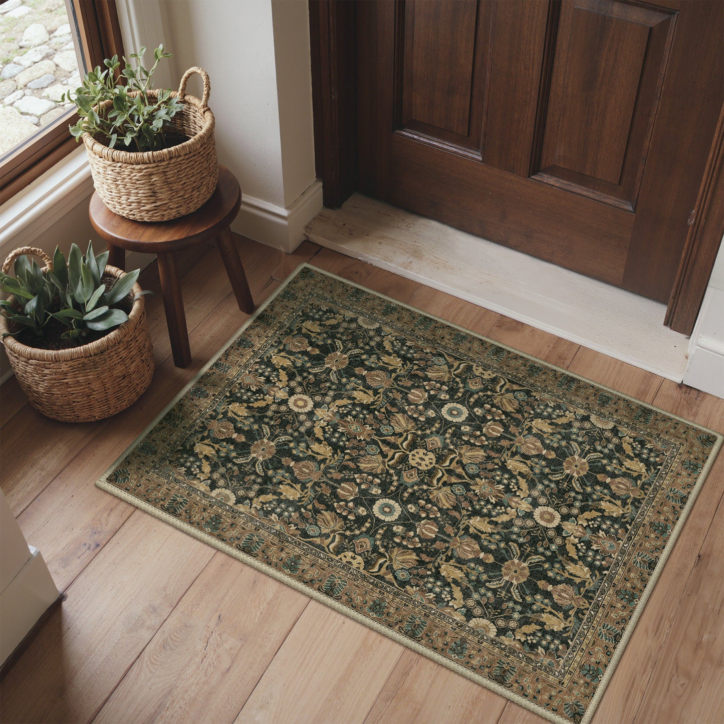 KUETH  Area Rugs Machine Washable Rugs for Living Room, Non Slip Throw Rug with Rubber Backing, Rug for Entryway、Bedroom、Kitchen、Floor and Dining Room