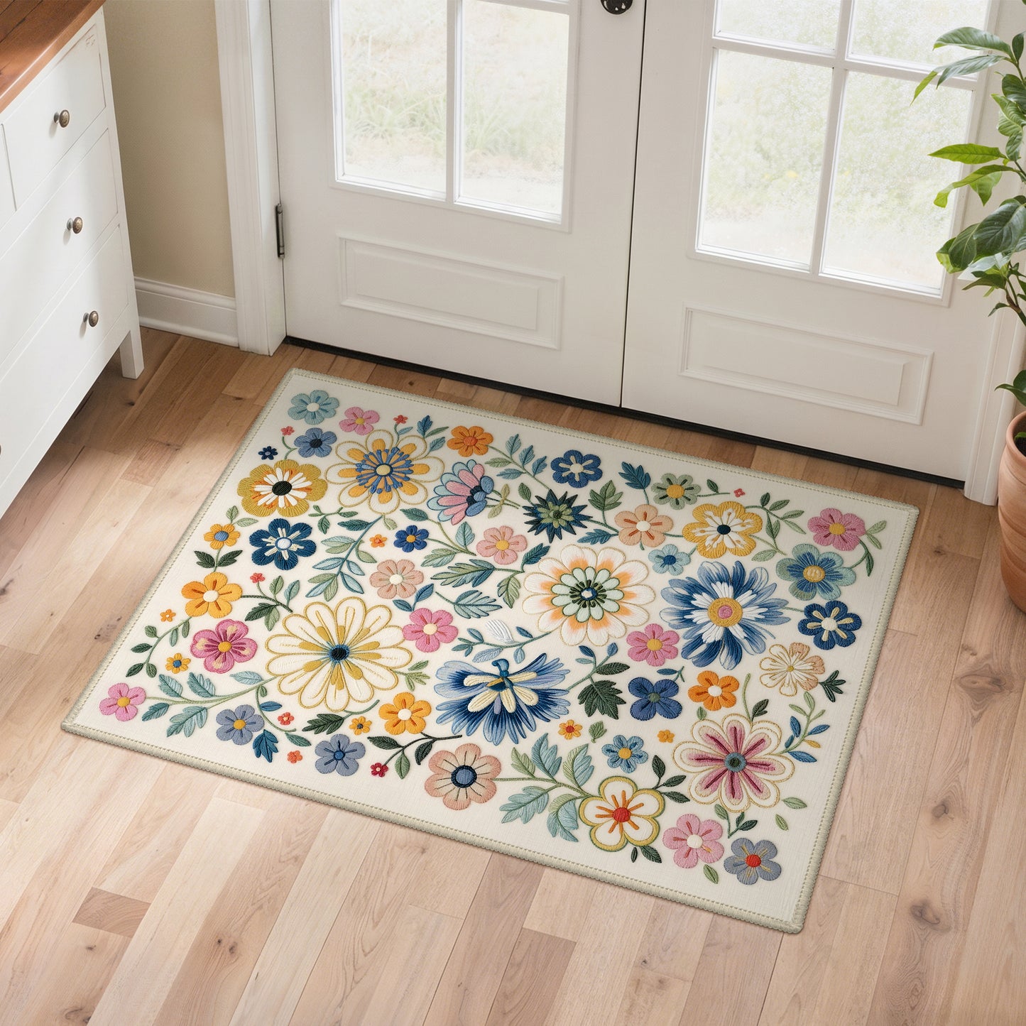 KUETH  Area Rugs Machine Washable Rugs for Living Room, Non Slip Throw Rug with Rubber Backing, Rug for Entryway、Bedroom、Kitchen、Floor and Dining Room