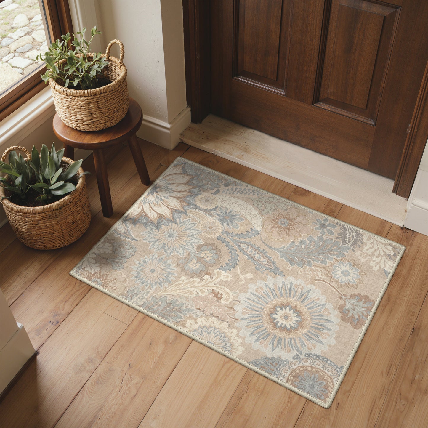 KUETH  Area Rugs Machine Washable Rugs for Living Room, Non Slip Throw Rug with Rubber Backing, Rug for Entryway、Bedroom、Kitchen、Floor and Dining Room