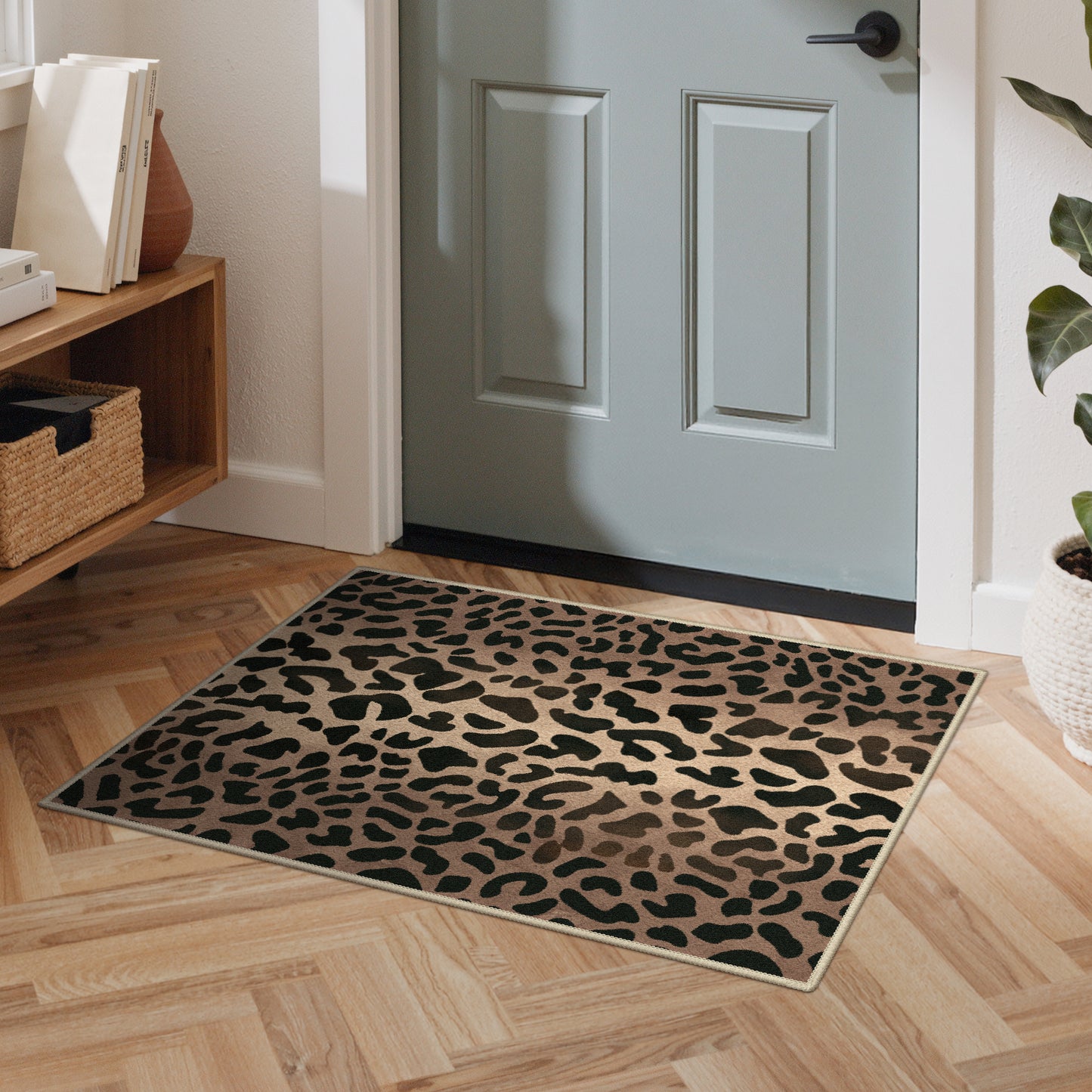 KUETH 5x7 Panthera Area Rugs Machine Washable Rugs for Living Room, Non Slip Flat Pile Rug with Rubber Backing, Modern Rug for Entryway Bedroom Dining Room Home Office