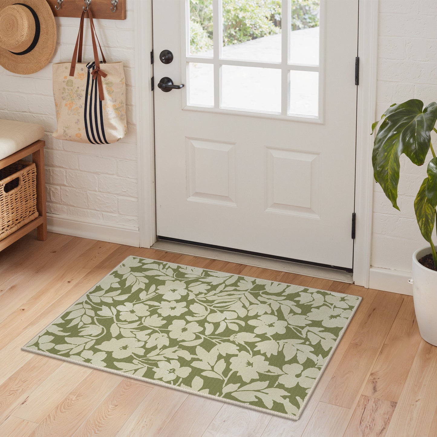 KUETH  Area Rugs Machine Washable Rugs for Living Room, Non Slip Throw Rug with Rubber Backing, Rug for Entryway、Bedroom、Kitchen、Floor and Dining Room