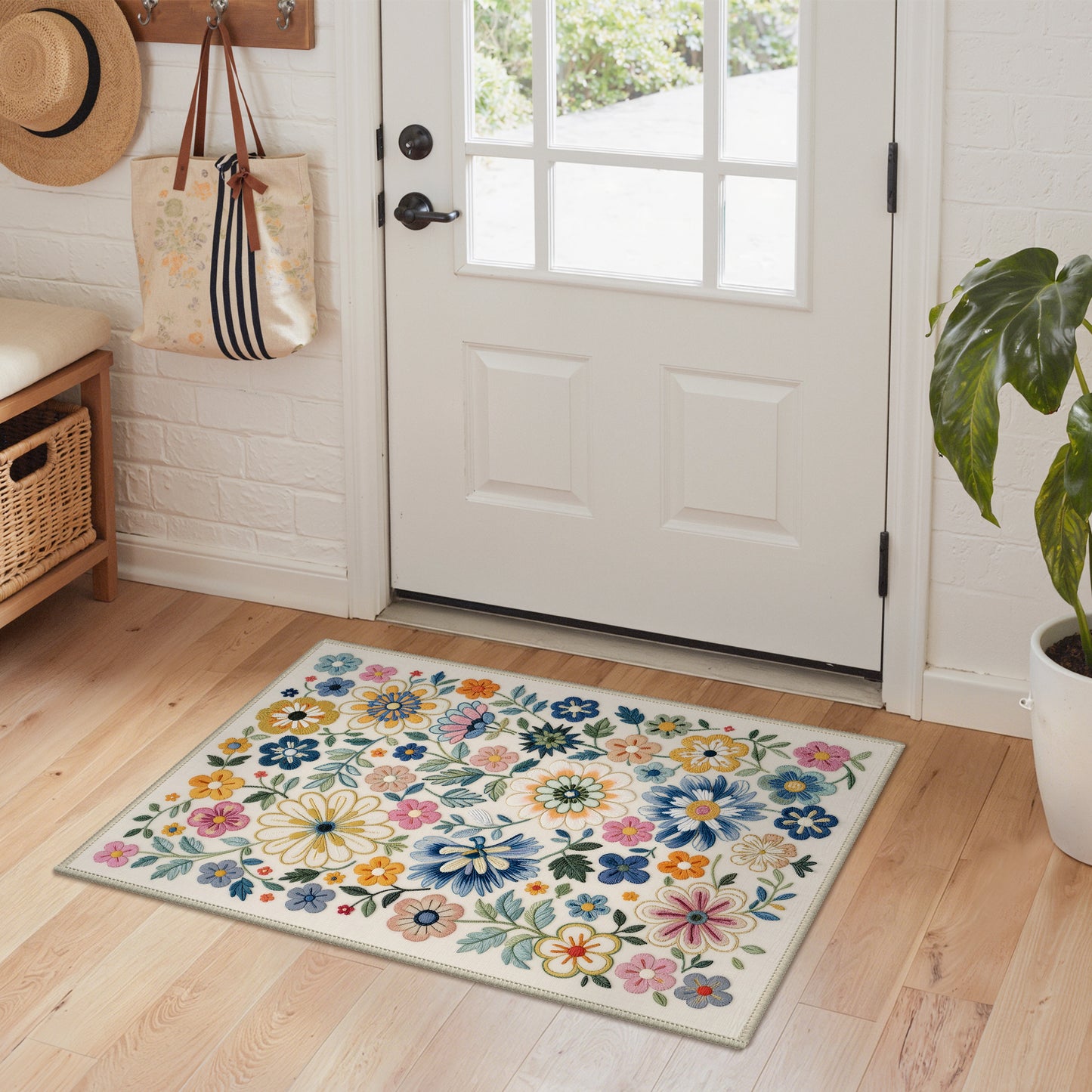 KUETH  Area Rugs Machine Washable Rugs for Living Room, Non Slip Throw Rug with Rubber Backing, Rug for Entryway、Bedroom、Kitchen、Floor and Dining Room