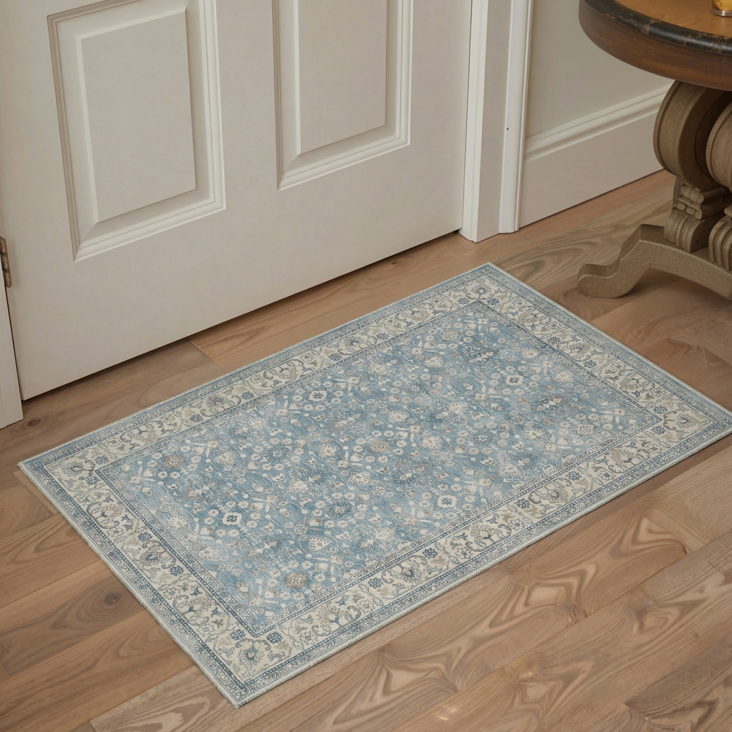 KUETH 8X10 Vintage Area Rugs Machine Washable Rugs for Living Room, Non Slip Flat Pile Rug with Rubber Backing, Boho Rug for Entryway Bedroom Dining Room Home Office