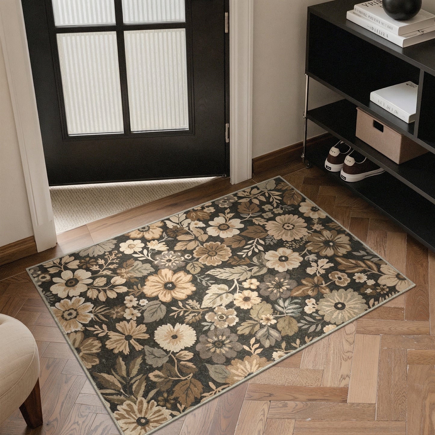 KUETH  Area Rugs Machine Washable Rugs for Living Room, Non Slip Throw Rug with Rubber Backing, Rug for Entryway、Bedroom、Kitchen、Floor and Dining Room