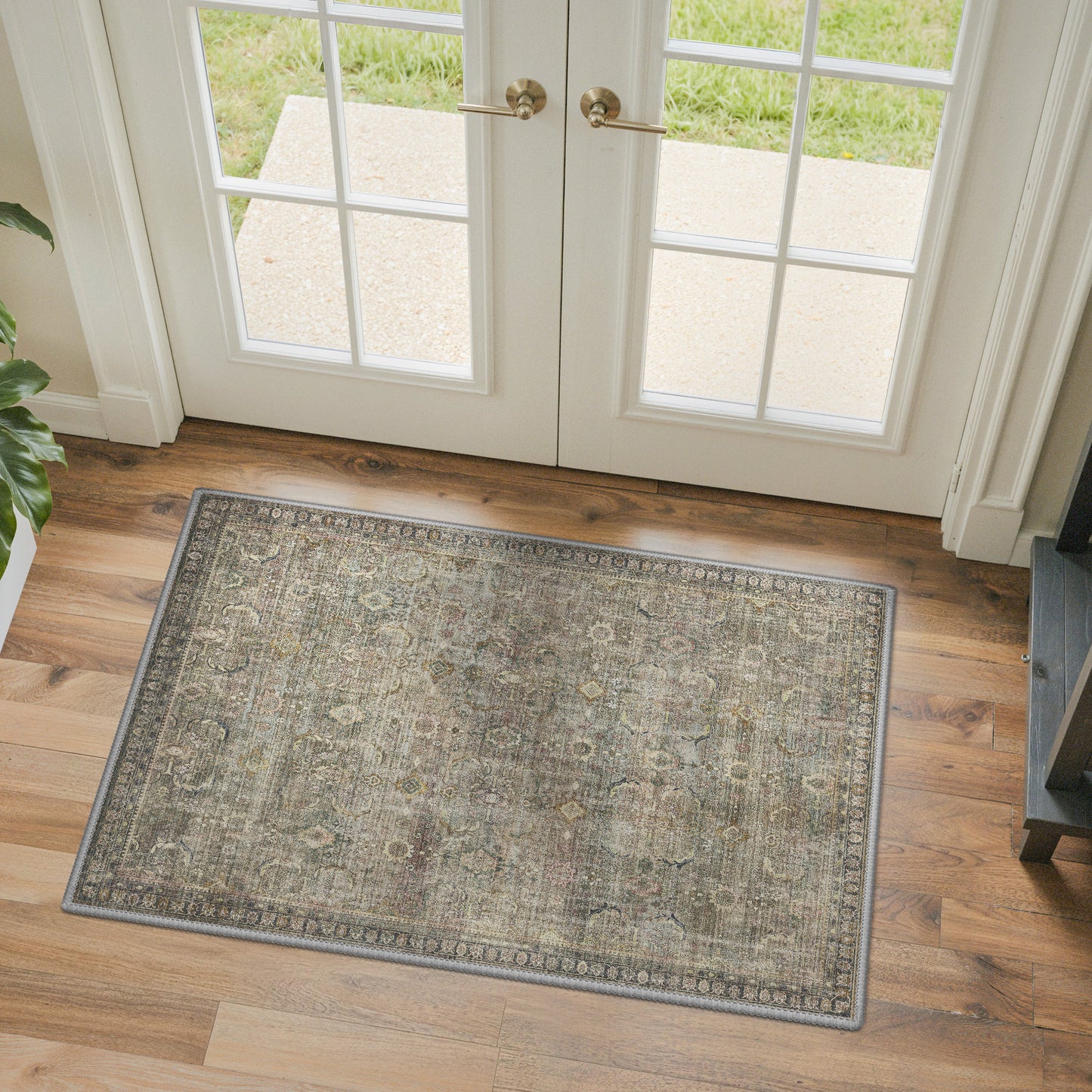 KUETH Modern 8x10 Area Rugs for Living Room, Non Slip Machine Washable Retro Rugs, Low Pile Chenille Print Rug for Bedroom, Dining Room, Home Office