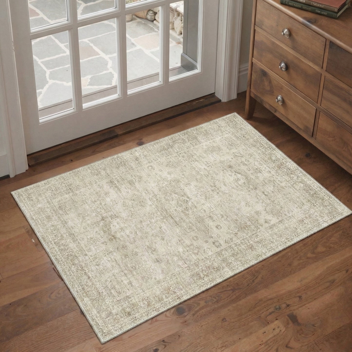 KUETH  Area Rugs Machine Washable Rugs for Living Room, Non Slip Throw Rug with Rubber Backing, Rug for Entryway、Bedroom、Kitchen、Floor and Dining Room