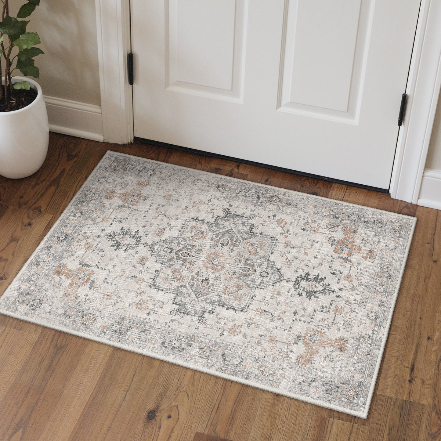 KUETH  Reversible Area Rug with Free Rug Pad, Machine Washable Rug, Dual Pattern Design Rug for Living Room, Bedroom, Entryway, Kitchen, Dining Room