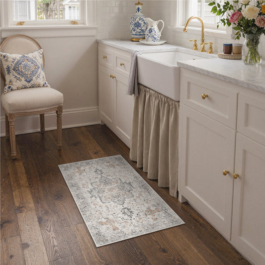 KUETH  Reversible Area Rug with Free Rug Pad, Machine Washable Rug, Dual Pattern Design Rug for Living Room, Bedroom, Entryway, Kitchen, Dining Room
