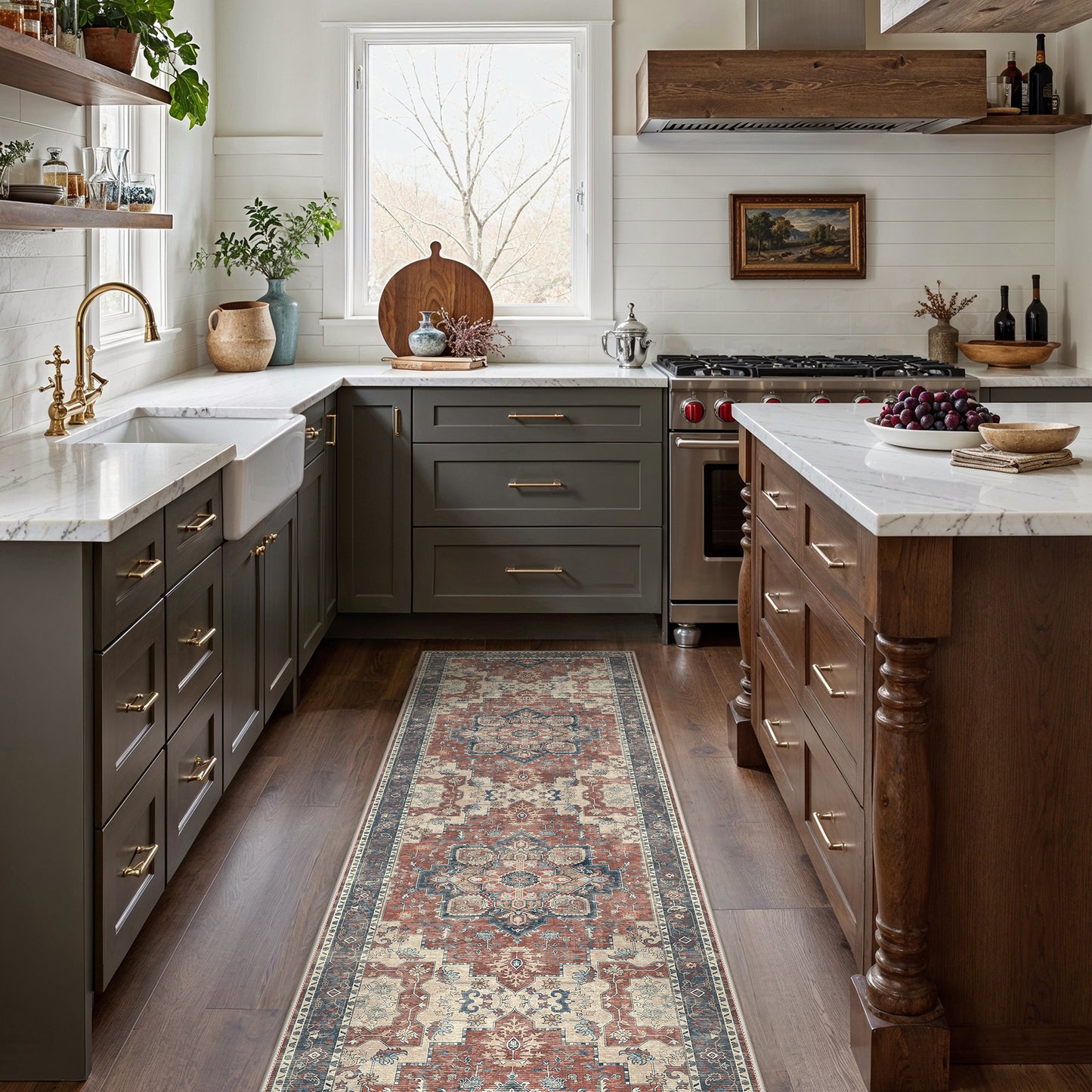 KUETH  Area Rugs Machine Washable Rugs for Living Room, Non Slip Throw Rug with Rubber Backing, Rug for Entryway、Bedroom、Kitchen、Floor and Dining Room