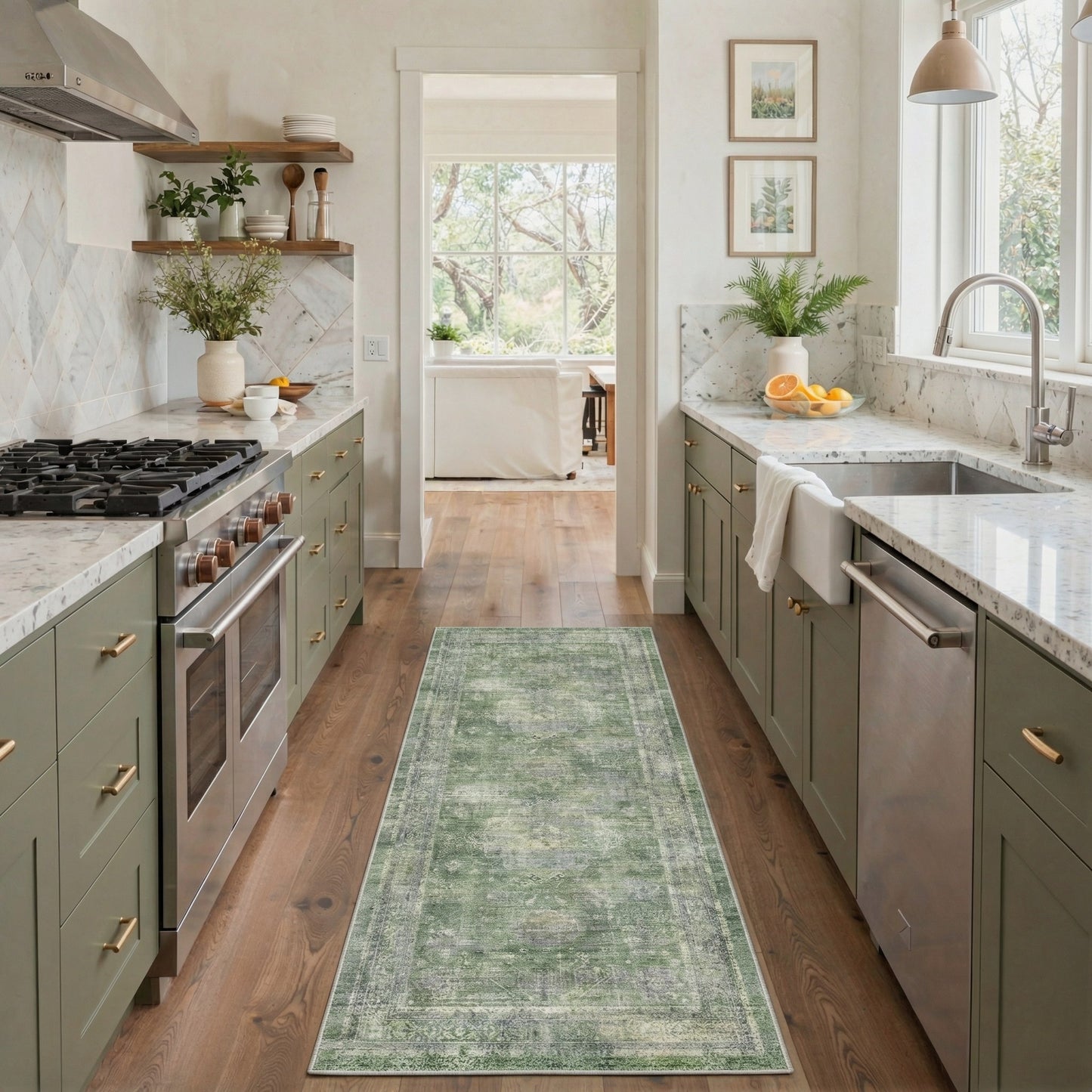 KUETH  Area Rugs Machine Washable Rugs for Living Room, Non Slip Throw Rug with Rubber Backing, Rug for Entryway、Bedroom、Kitchen、Floor and Dining Room
