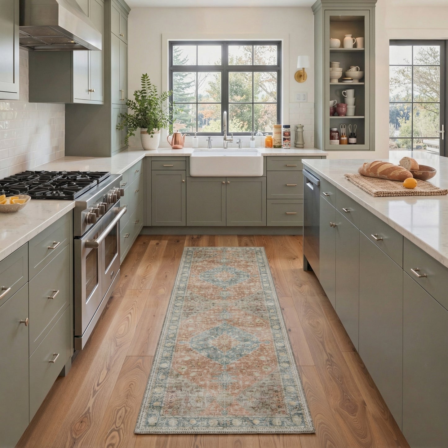 KUETH  Area Rugs Machine Washable Rugs for Living Room, Non Slip Throw Rug with Rubber Backing, Rug for Entryway、Bedroom、Kitchen、Floor and Dining Room