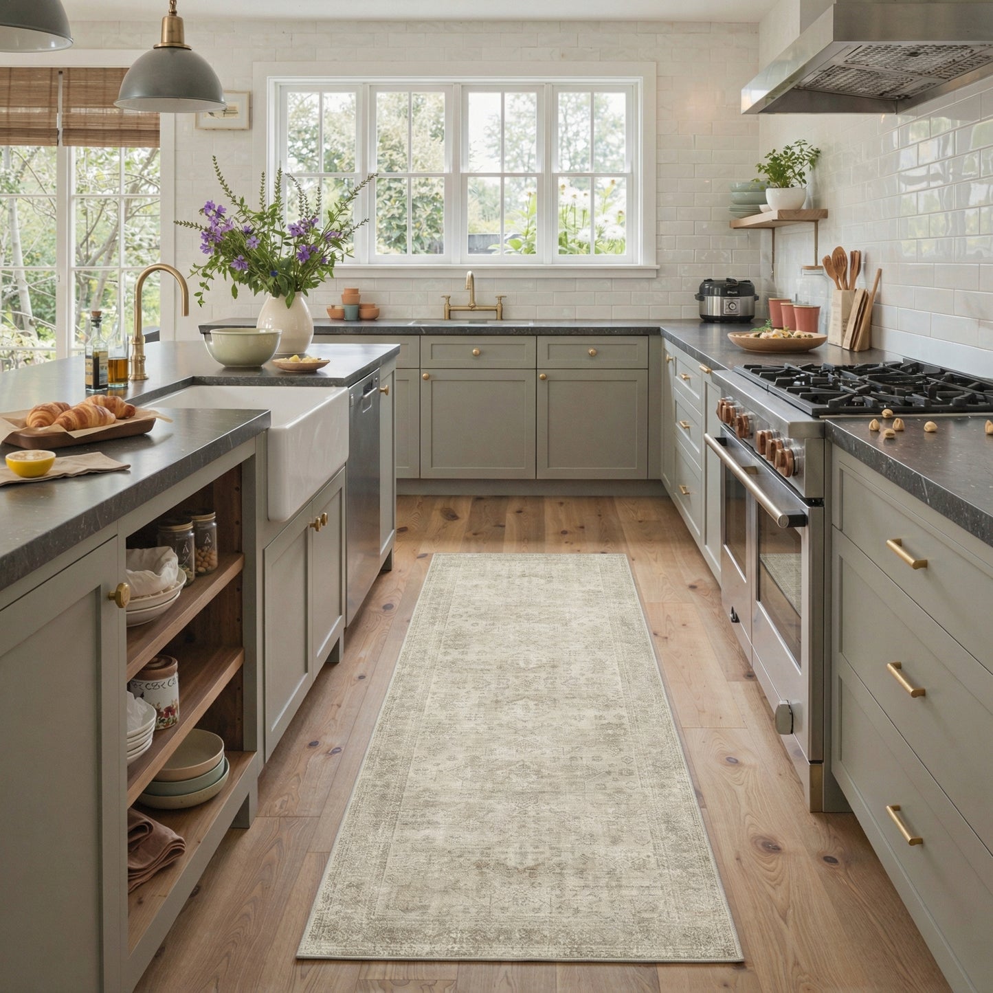 KUETH  Area Rugs Machine Washable Rugs for Living Room, Non Slip Throw Rug with Rubber Backing, Rug for Entryway、Bedroom、Kitchen、Floor and Dining Room