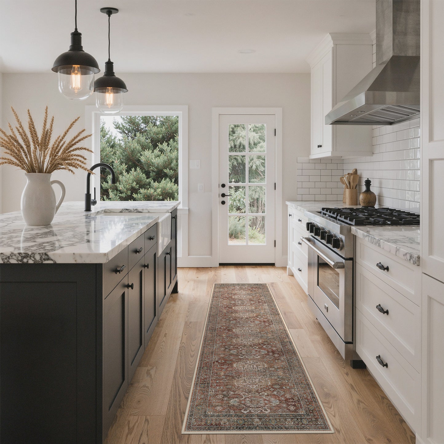 KUETH  Area Rugs Machine Washable Rugs for Living Room, Non Slip Throw Rug with Rubber Backing, Rug for Entryway、Bedroom、Kitchen、Floor and Dining Room