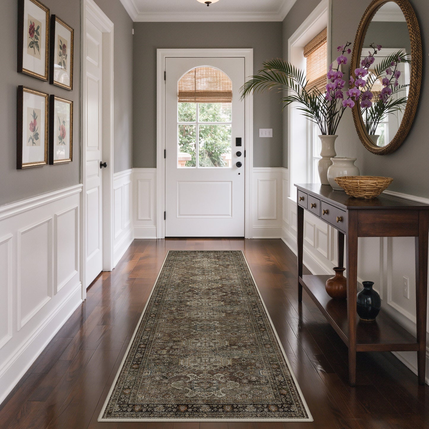 KUETH  Area Rugs Machine Washable Rugs for Living Room, Non Slip Throw Rug with Rubber Backing, Rug for Entryway、Bedroom、Kitchen、Floor and Dining Room